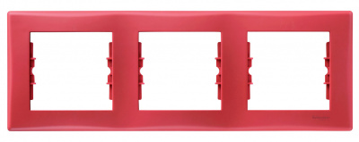 Schneider Electric Sedna Красный Рамка 3-постовая горизонтальная купить в интернет-магазине Азбука Сантехники