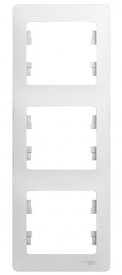 Schneider Electric Glossa Белый Рамка 3-постовая вертикальная купить в интернет-магазине Азбука Сантехники