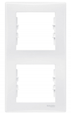 Schneider Electric Sedna Белый Рамка 2-постовая вертикальная купить в интернет-магазине Азбука Сантехники