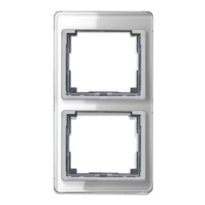 Jung SL 500 Серебро Рамка 2-постовая вертикальная купить в интернет-магазине Азбука Сантехники