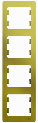 Schneider Electric Glossa Фисташковый Рамка 4-постовая вертикальная купить в интернет-магазине Азбука Сантехники