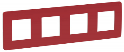 Schneider Electric Unica New Studio Color Красный/Белый Рамка 4-постовая купить в интернет-магазине Азбука Сантехники