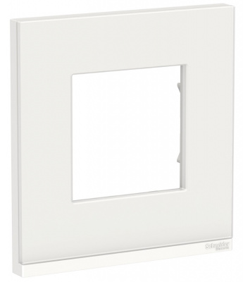 Schneider Electric Unica New Pure Белое стекло/Белый Рамка 1-постовая горизонтальная купить в интернет-магазине Азбука Сантехники