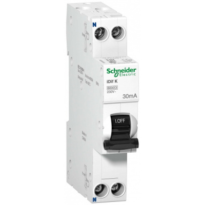 Schneider Electric Acti 9 iDif K ДифAвтомат 1P+N 10A (C) 6kA тип AC 30mA купить в интернет-магазине Азбука Сантехники