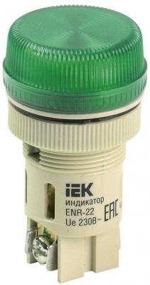 IEK Лампа ENR-22 сигнальная d22мм зеленый неон/240В цилиндр купить в интернет-магазине Азбука Сантехники