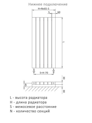 Дизайн-радиатор Loten Line V 750 × 385 × 30 купить в интернет-магазине Азбука Сантехники