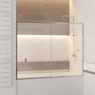 Шторка на ванну RGW Screens SC-043, 1700 × 1500 мм, с прозрачным стеклом, профиль — хром купить в интернет-магазине Азбука Сантехники
