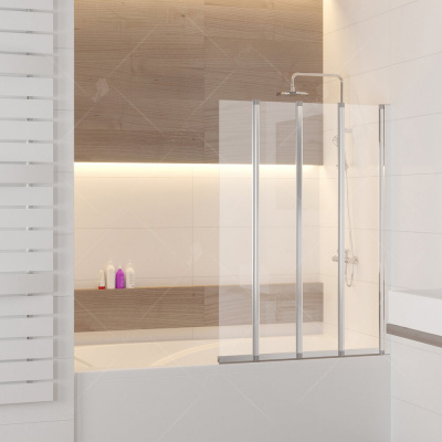 Шторка на ванну RGW Screens SC-21, 1200 × 1500 мм, с прозрачным стеклом, профиль — хром купить в интернет-магазине Азбука Сантехники