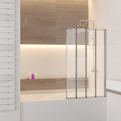 Шторка на ванну RGW Screens SC-23, 1000 × 1500 мм, с прозрачным стеклом, профиль — хром купить в интернет-магазине Азбука Сантехники