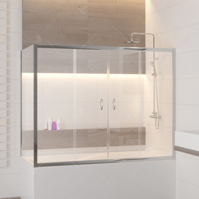 Шторка на ванну RGW Screens SC-91, (1700 × 700) × 1500 мм, с прозрачным стеклом, профиль — хром купить в интернет-магазине Азбука Сантехники
