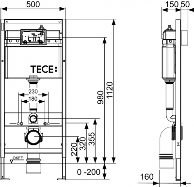 Модуль TECE TECEbase с панелью смыва TECENow белая, комплект купить в интернет-магазине Азбука Сантехники