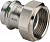 Муфта пресс с накидной гайкой Viega Sanpress Inox SC-Contur Ø 22 мм × 3/4", нержавеющая сталь, плоская  прокладка купить в интернет-магазине Азбука Сантехники