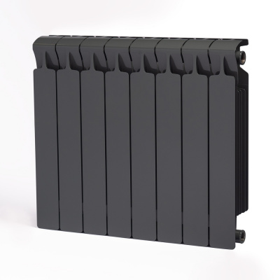 Радиатор биметаллический RIFAR Monolit 500, боковое подключение, 8 секций, титан (RAL 7012 серый) купить в интернет-магазине Азбука Сантехники
