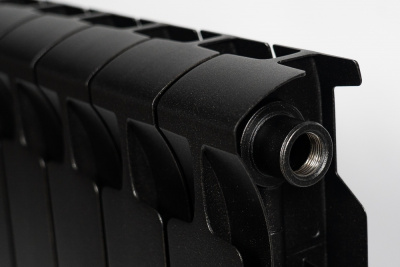 Радиатор биметаллический RIFAR Monolit 500, боковое подключение, 10 секций, антрацит (RAL 9005 чёрный) купить в интернет-магазине Азбука Сантехники