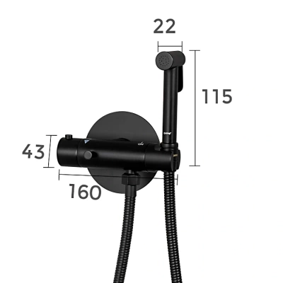 Гигиенический душ Gappo G7290-6 со смесителем, с термостатом, черный купить в интернет-магазине Азбука Сантехники