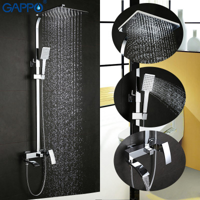 Душевая система Gappo G2407 хром, излив поворотный, (ручная лейка, верхний душ) купить в интернет-магазине Азбука Сантехники
