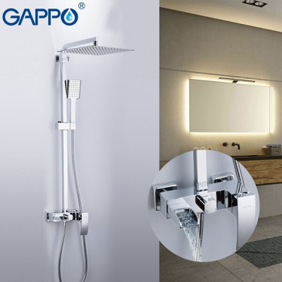 Душевая система Gappo G2407-30, белый/хром, (ручная лейка, верхний душ) купить в интернет-магазине Азбука Сантехники