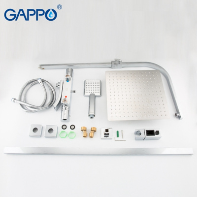 Душевая система Gappo G2407-40 с термостатом, хром, излив поворотный, (ручная лейка, верхний душ) купить в интернет-магазине Азбука Сантехники