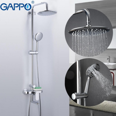 Душевая система Gappo G2419 хром, излив поворотный, (ручная лейка, верхний душ) купить в интернет-магазине Азбука Сантехники