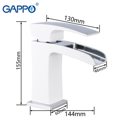 Смеситель для раковины Gappo G1007-30, белый/хром купить в интернет-магазине Азбука Сантехники