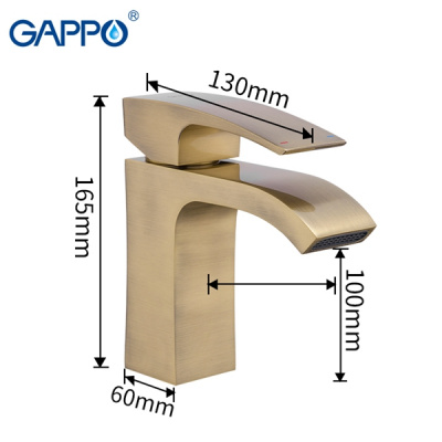 Смеситель для раковины Gappo G1007-4, бронза купить в интернет-магазине Азбука Сантехники