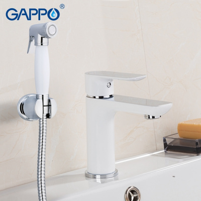 Смеситель для раковины Gappo G1048-1 с гигиеническим душем, хром купить в интернет-магазине Азбука Сантехники