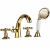 Смеситель на борт ванны Gappo G1189-6, золото купить в интернет-магазине Азбука Сантехники