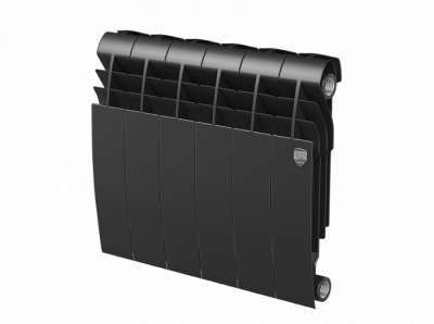 Радиатор биметаллический RoyalThermo BiLiner 350 Noire Sable черный графитовый, 6 секций купить в интернет-магазине Азбука Сантехники