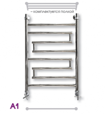 Полотенцесушитель водяной ЭРАТО А1 ВП 1000 × 400, с верхней полкой купить в интернет-магазине Азбука Сантехники
