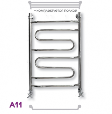 Полотенцесушитель водяной ЭРАТО А11 ВП 500 × 500, с верхней полкой купить в интернет-магазине Азбука Сантехники