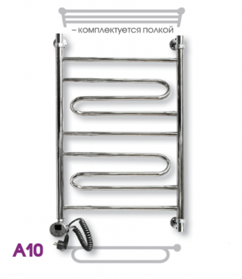 Полотенцесушитель электрический ЭРАТО А10 ВП 1000 × 400, с верхней полкой купить в интернет-магазине Азбука Сантехники