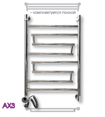 Полотенцесушитель электрический ЭРАТО АХ3 ВП 1000 × 400, с верхней полкой купить в интернет-магазине Азбука Сантехники