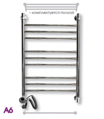 Полотенцесушитель электрический ЭРАТО А6 ВП 1000 × 500, с верхней полкой купить в интернет-магазине Азбука Сантехники