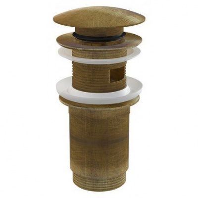 Донный клапан сифона для умывальника AlcaPlast A392C CLICK/CLACK 1 1/4", с переливом и большой заглушкой купить в интернет-магазине Азбука Сантехники