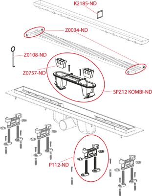 Душевой лоток AlcaPlast APZ12-1050 Optimal, с горизонтальным выпуском купить в интернет-магазине Азбука Сантехники