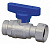 Кран шаровой FAR Ø 3/4" накидная гайка × 3/4" НР, латунный, с хромированным покрытием, ручка синяя купить в интернет-магазине Азбука Сантехники