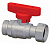 Кран шаровой FAR Ø 3/4" накидная гайка × 3/4" НР, латунный, с хромированным покрытием, ручка красная купить в интернет-магазине Азбука Сантехники