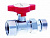 Кран шаровой FAR Ø 3/4" американка × 3/4" ВР, хромированный, ручка синяя (под термометр) купить в интернет-магазине Азбука Сантехники