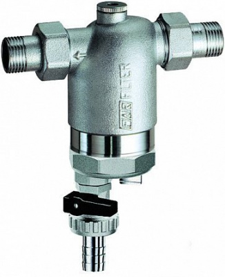 Фильтр FAR 300 мкм, с магнитной вставкой, под манометр, max 95 °C, 25 бар, Ø 3/4" американка НР-американка НР купить в интернет-магазине Азбука Сантехники