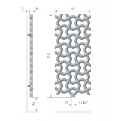 Дизайн-радиатор Varmann Abstract 1410x600 белый RAL 9016 купить в интернет-магазине Азбука Сантехники