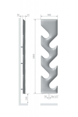 Дизайн-радиатор Varmann Spica 1800x400 бежевый RAL 1014 купить в интернет-магазине Азбука Сантехники