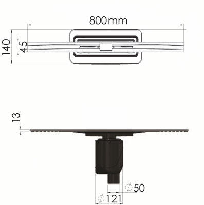 Душевой лоток Berges SIMPEL 800, матовый хром, S-сифон D50/105 H50, вертикальный купить в интернет-магазине Азбука Сантехники