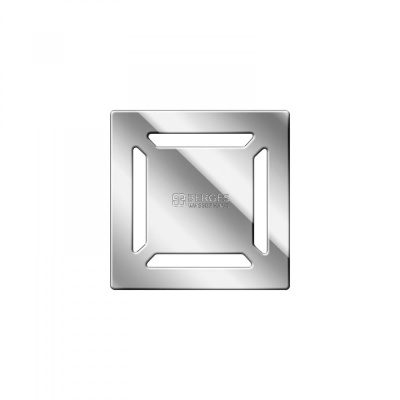 Трап Berges PLATZ Norma 100 × 100, хром глянец, S-сифон D50 H60, боковой купить в интернет-магазине Азбука Сантехники