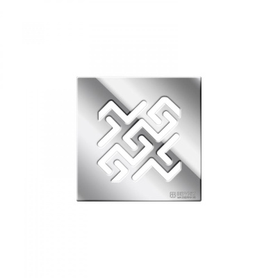 Трап Berges PLATZ Antik 100 × 100, хром глянец, S-сифон D50 H60, боковой купить в интернет-магазине Азбука Сантехники