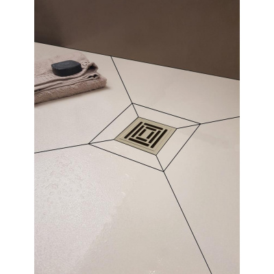 Трап Berges PLATZ Uno 150 × 150, матовый хром, S-сифон D50 H60, боковой купить в интернет-магазине Азбука Сантехники