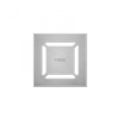 Трап Berges PLATZ Norma 100 × 100, матовый хром, S-сифон D50/105 H50, вертикальный купить в интернет-магазине Азбука Сантехники