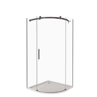 Душевой уголок Good Door GALAXY R-90-C-B, с прозрачным стеклом, профиль-черный купить в интернет-магазине Азбука Сантехники
