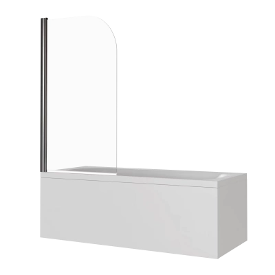 Шторка на ванну Good Door SCREEN H-80-C-В, профиль-черный (1 створчатая распашная) купить в интернет-магазине Азбука Сантехники