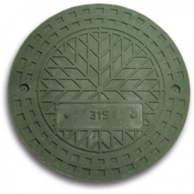 Люк полимерпесчаный для колодца Ø 300 мм ПФ зелёный (нагрузка до 1,5 т) купить в интернет-магазине Азбука Сантехники