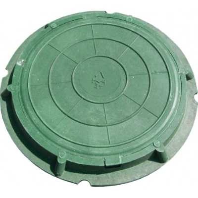 Люк полимерпесчаный круглый садовый малый зеленый (нагрузка до 0,7 т) купить в интернет-магазине Азбука Сантехники